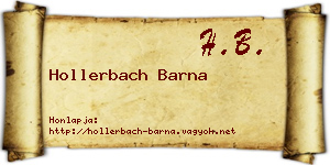 Hollerbach Barna névjegykártya